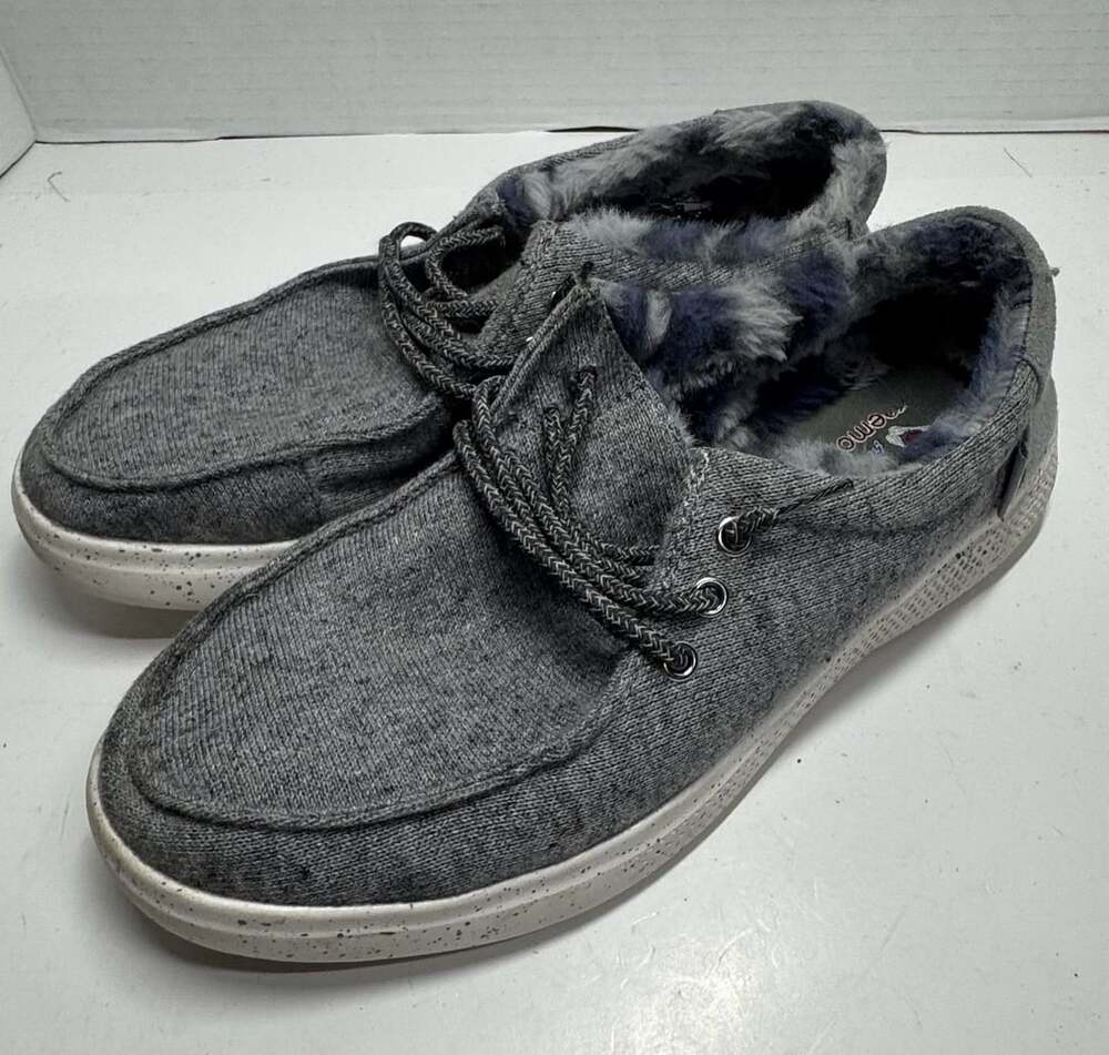 Bobs from Sketcher’s Fur Slip-On Casual Shoes Gray Wool